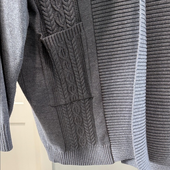 Chic Gray Open Front Cardigan - Picture 4 of 5